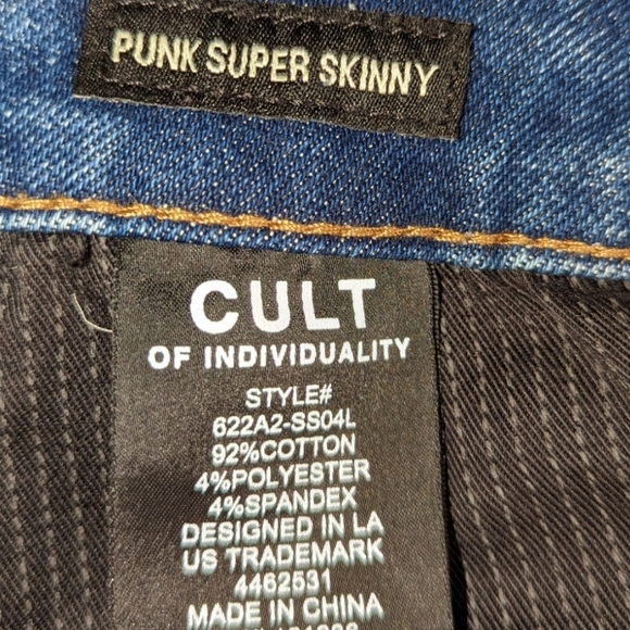 Cult of Individuality Men's Punk Super Skinny. Jean s..Size 40 - Picture 10 of 13